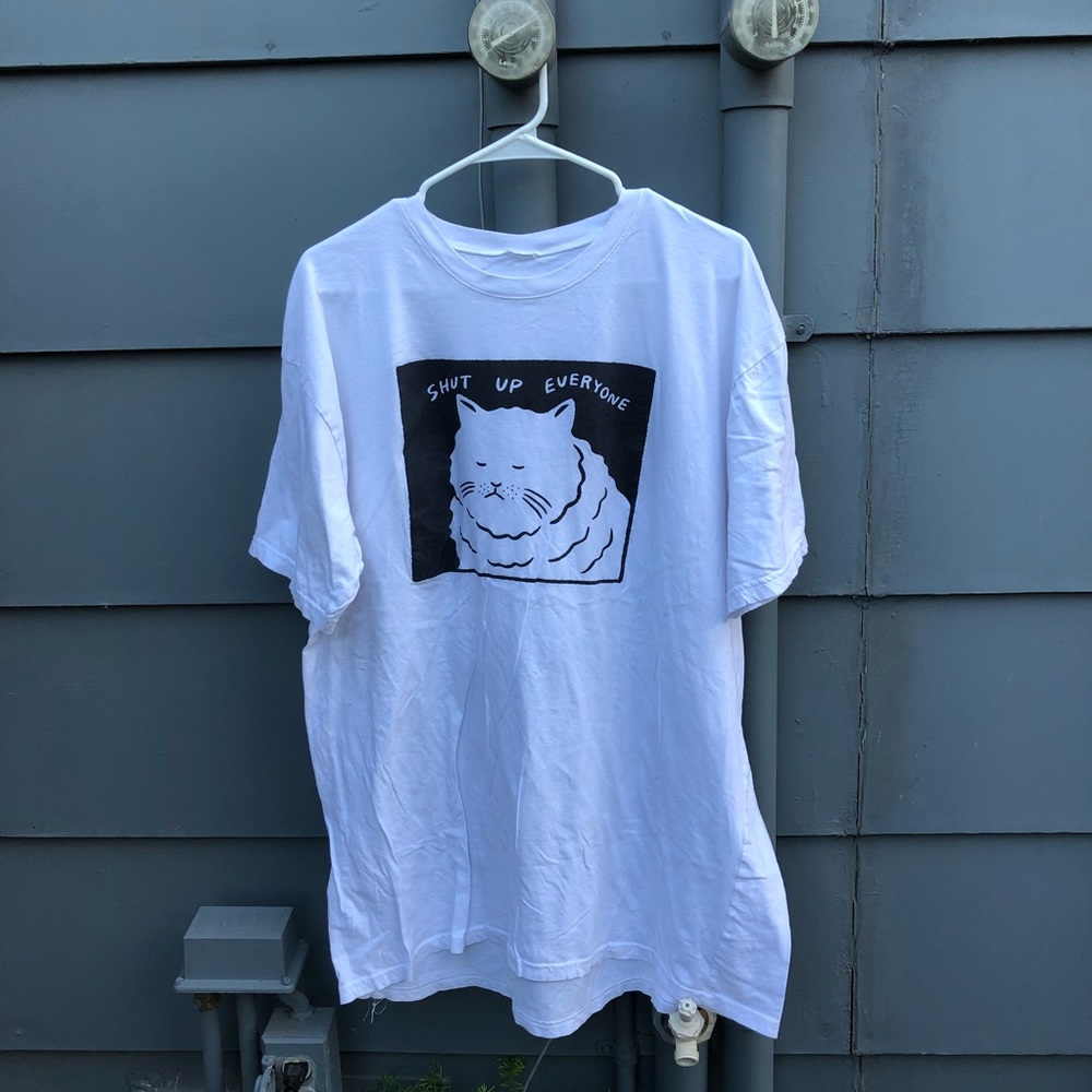 XXL STAY HOME CLUB T-SHIRT COOL CAT SHUT UP EVERYONE FUNNY CATS ANIMALS QUIRKY